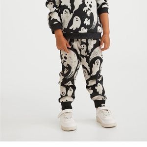 h&m black ghost joggers size 8-9Y